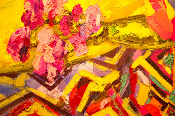 Fototapeta premium Hand drawn oil painting