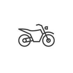 Obraz na płótnie Canvas Dirt bike line icon, motorcycle outline vector sign, linear pictogram isolated on white. logo illustration