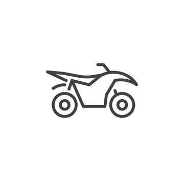 Quad bike line icon, outline vector sign, linear pictogram isolated on white. logo illustration