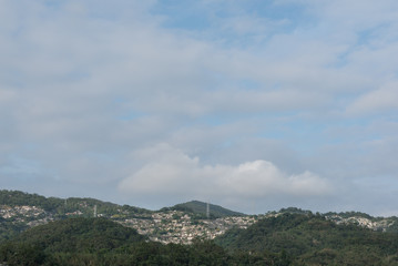  Ariel view from Cable car (  Maokong Gondola), Wenshan District of Taipei, Taiwan.