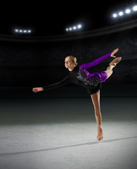 Young girl figure skater