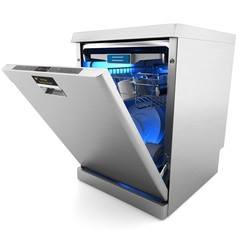 dishwasher isolated on a white background 3d