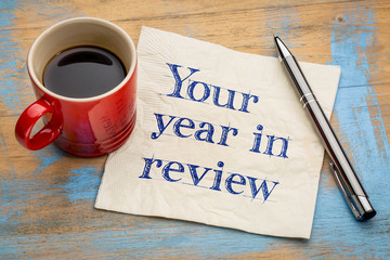 Your year in review napkin concept - obrazy, fototapety, plakaty