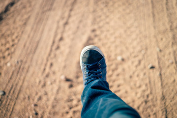 Fototapeta premium Legs on the the desert sands