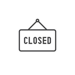 closed line icon, outline vector sign, linear pictogram isolated on white. logo illustration