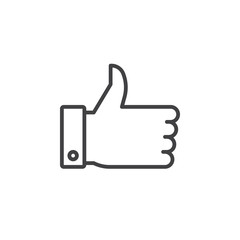thumb up line icon, outline vector sign, linear pictogram isolated on white. logo illustration