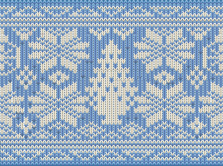 Holidays winter knitted seamless wallpaper, vector illustration