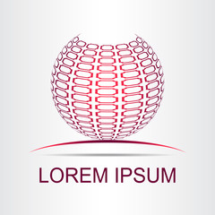 Logo of a stylized sphere with abstract shapes