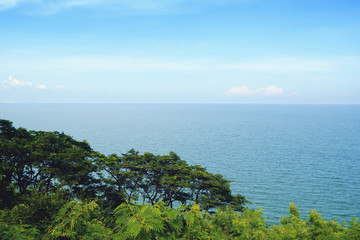 Fototapeta na wymiar Blue sea and sky background photo stock