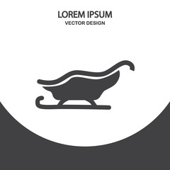 Santa Claus sled icon. Simple design for web and mobile