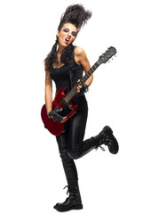 Fototapeta premium Young woman hard rock artist