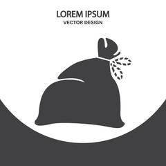 Santa Claus sack icon. Simple design for web and mobile