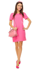 Young girl in pink dress