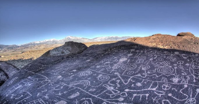 Skyrock Petroglyph located near Bishop California. The location of this historic rock treasure is kept secret to outsideres.