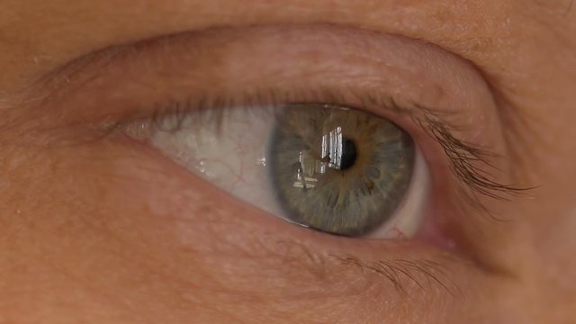 close up portrait on man's eyes