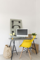 Desk in minimalist home office
