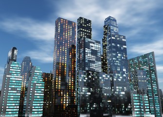 Obraz premium Festive Christmas skyscrapers.