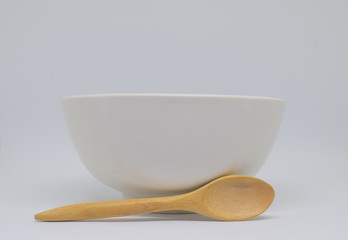 empty white bowl on white background