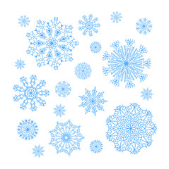 christmas snowflakes collection, circle ornament set, ornamental