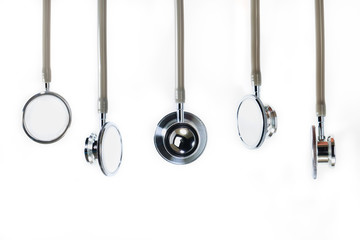 Stethoscope / View of stethoscope on white background.