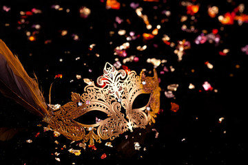 Gold carnival mask.