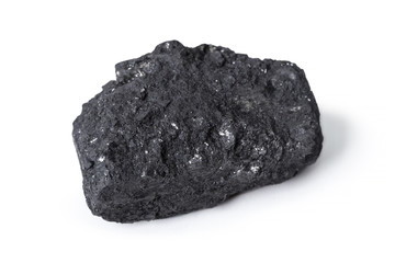 Natural wood charcoal Isolated on white