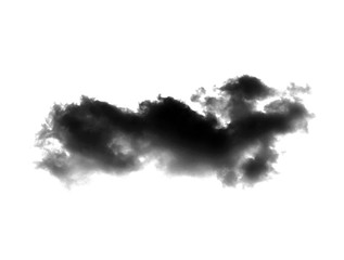 black clouds or smoke isolated on white background