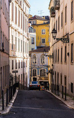 Street in the Old Town of Lisbon, Portugal