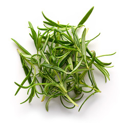 Fototapeta premium Rosemary isolated on white, from above
