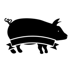 Pork icon. Animal farm life nature and fauna theme. Isolated design. Vector illustration