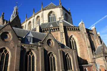 Obraz premium Chevet de l'église Saint-Bavon à Haarlem, Pays-Bas