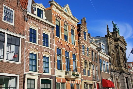 Maisons à pignon à Haarlem, Pays-Bas
