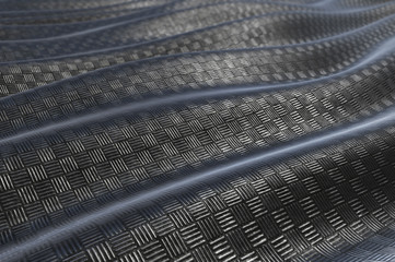 Metallic pattern texture abstract wave curve background. 3D rendering