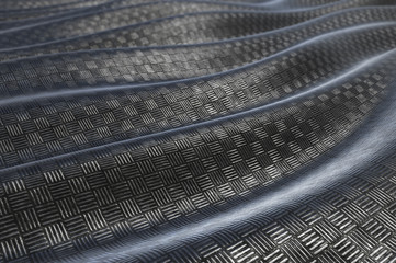 Metallic pattern texture abstract soft curve background. 3D rendering