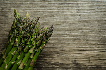 Asparagus on wood