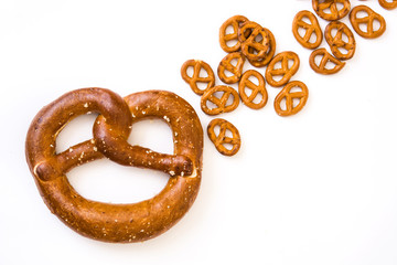 Pretzels isolated on white background.
