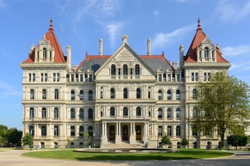 New York State Capitol, Albany, New York, USA. This building was built with Romanesque Revival and...