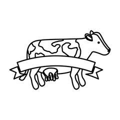 Cow icon. Animal farm life nature and fauna theme. Isolated design. Vector illustration