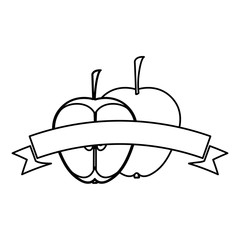 Apple icon. Organic healthy and fresh food theme. Isolated design. Vector illustration