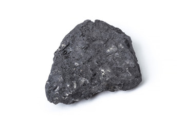 Natural wood charcoal Isolated on white