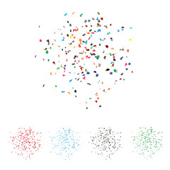 Set of vector textures. Multicolored flakes