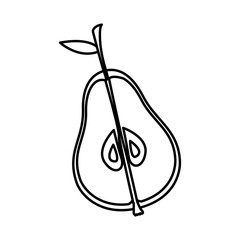 Pear icon. Organic healthy and fresh food theme. Isolated design. Vector illustration