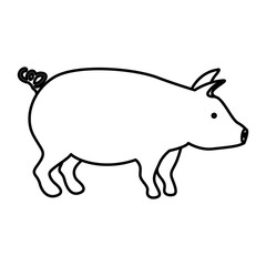 Pork icon. Animal farm life nature and fauna theme. Isolated design. Vector illustration