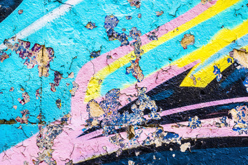 Fragment of a wall with graffiti. Abstract background
