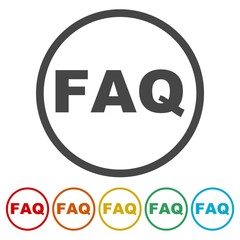 FAQ button, FAQ icon