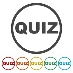 Quiz button, Quiz icon set 
