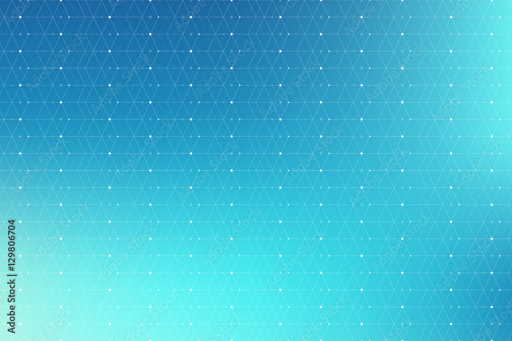 Poster Geometric pattern with connected line and dots. Graphic background connectivity. Modern stylish polygonal backdrop for your design. Vector illustration.