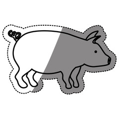 Pork icon. Animal farm life nature and fauna theme. Isolated design. Vector illustration