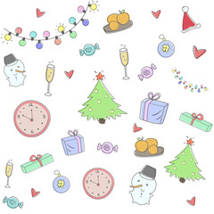.Seamless pattern New year