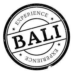 Bali stamp. Grunge design with dust scratches. Effects can be easily removed for a clean, crisp look. Color is easily changed.